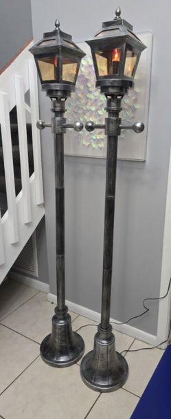Two Retired Lowe's Halloween Light Posts