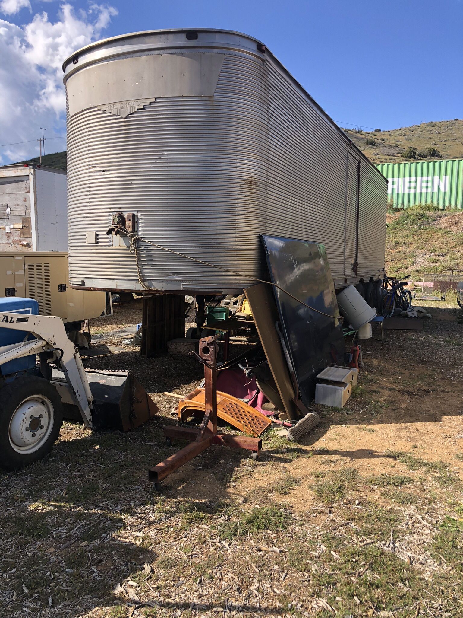 30 Foot All Metal Workshop Trailer Shelves And work Bench Wired For Lights And Power plugs 