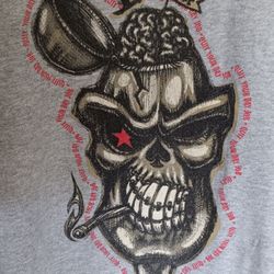 Brain Damage Smoking Skull Sbowboard/ Skate Tshirt