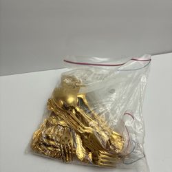 Gold plated silverware
