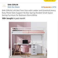 White Loft Bed