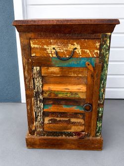 Rustic Reclaimed Wood Accent Cabinet / Nightstand – Indigo Studio City