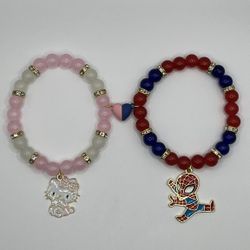 Hello kitty & Spider-Man Couple Matching Bracelets 