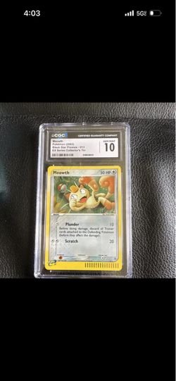 Meowth CGC 10 Gem Mint Pokémon Card WITH SWIRL