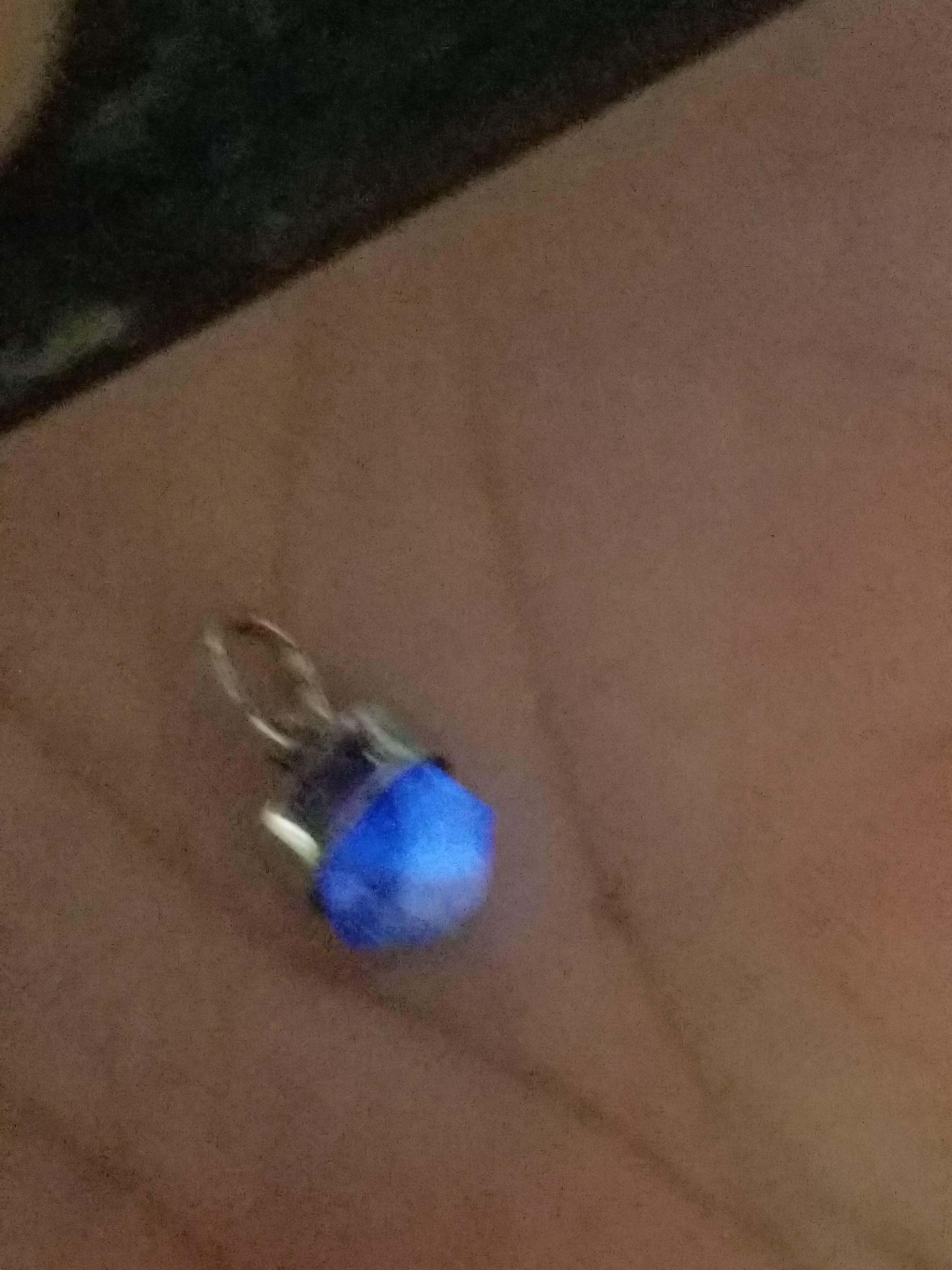 14k white gold pendant with VERY RARE benitoite gem