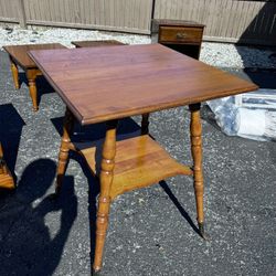 REDUCED $100 Nice Antique Cherry Parlor Table With Brass Feet