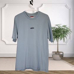 🩶 Supreme Oval S/S Top FW20 – Light Slate Embroidered Logo Tee