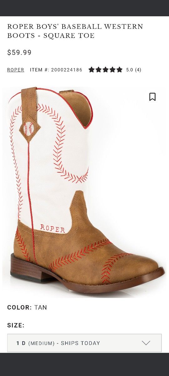 Roper Baseball Boots 