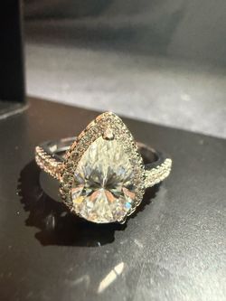 Moissanite Pear Shape 2.0 Carat Ring Size 7