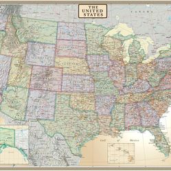United States, USA US Executive Wall Map Poster Mural (24x36 PAPER