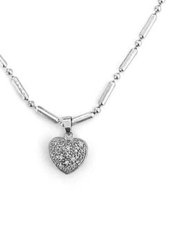 Sterling Silver Cubic Zirconia Heart ❤️ Pendant