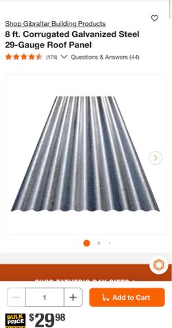 8 ft. Corrugated Galvanized Steel 29-Gauge Roof Panel