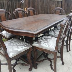 High Dining Table Set Whit 8 Chairs