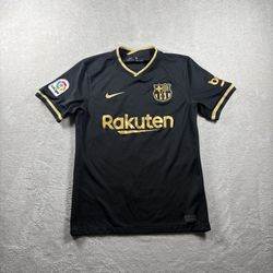 FC Barcelona 2020/2021 Football Shirt Men’s S Black Soccer Jersey #10 Messi #4A