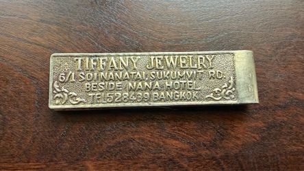 Vintage Mid-Century Bangkok Tiffany Jewelry Advertising Money Clip
