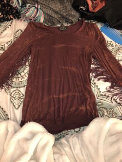 Fringe long sleeve shirt