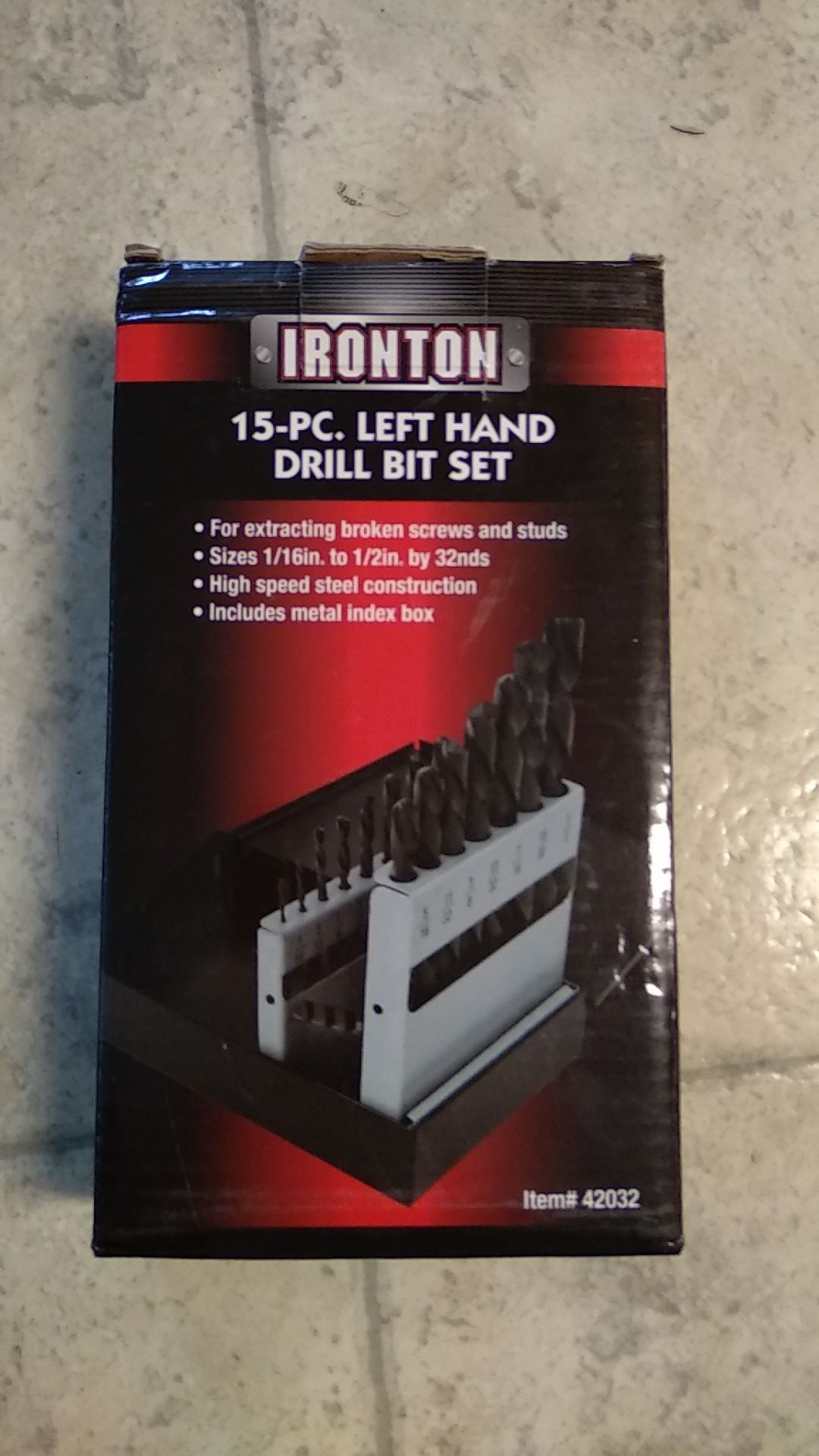IRONTON 15-PC.Left hand Drill Bit set NEW