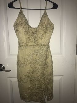 Gold lace dress