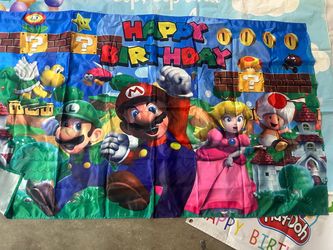 Super Mario Happy Birthday Party Banner