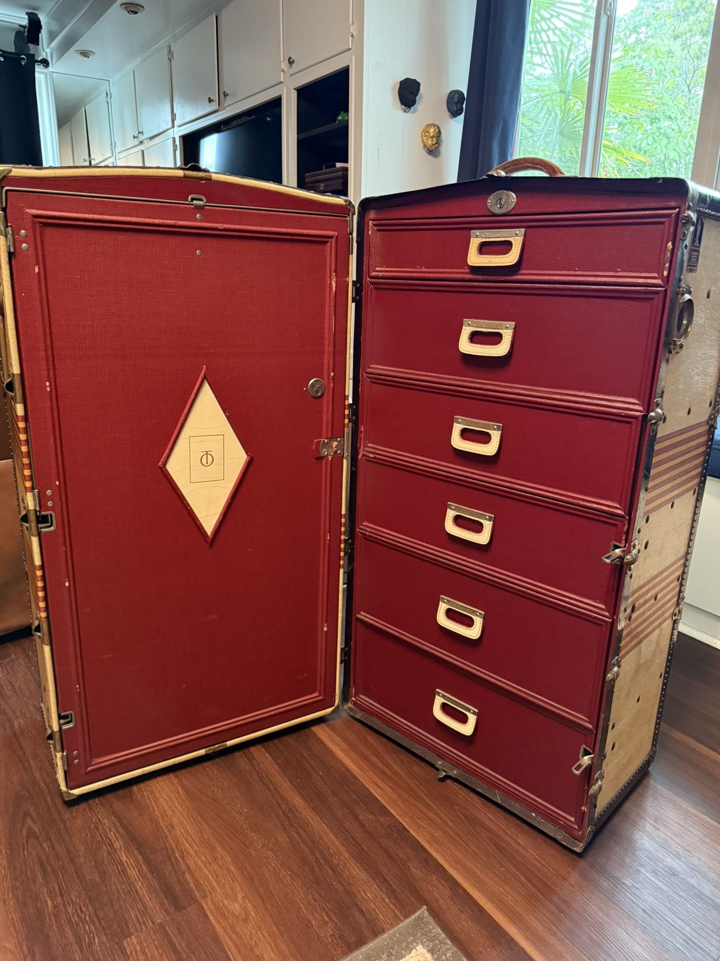 Abercrombie & Fitch Oshkosh "Chief" Wardrobe Steamer Trunk, circa 1930