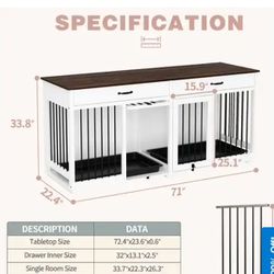 Furniture Style Dog Crate with Removable Trays