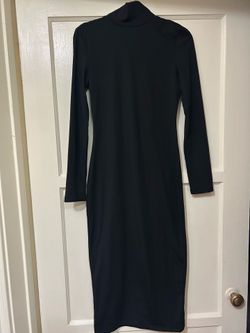 Black long sleeve turtle neck dress