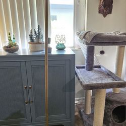 60" Gold Floor Lamp w/Marble Base