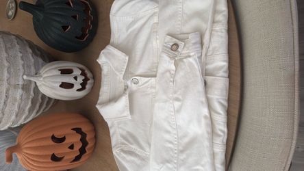 Maurices White Jean Jacket Size M
