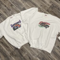 Set of 2 Vintage 94 & 95 Zimmerman's Jeep Rally Sweatshirt adult size X-Large