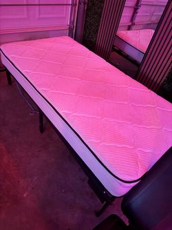 Twin Mattress with Metal Bed Frame