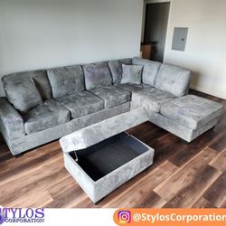 Brand New Sectional (Available In Grey And Saddle)