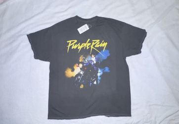 Prince T-Shirt Mens Large Purple Rain Graphic Black Music Rock Revolution Tee