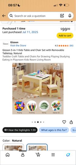 Kid chair and table set
