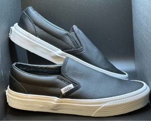Vans classic slip on black leather