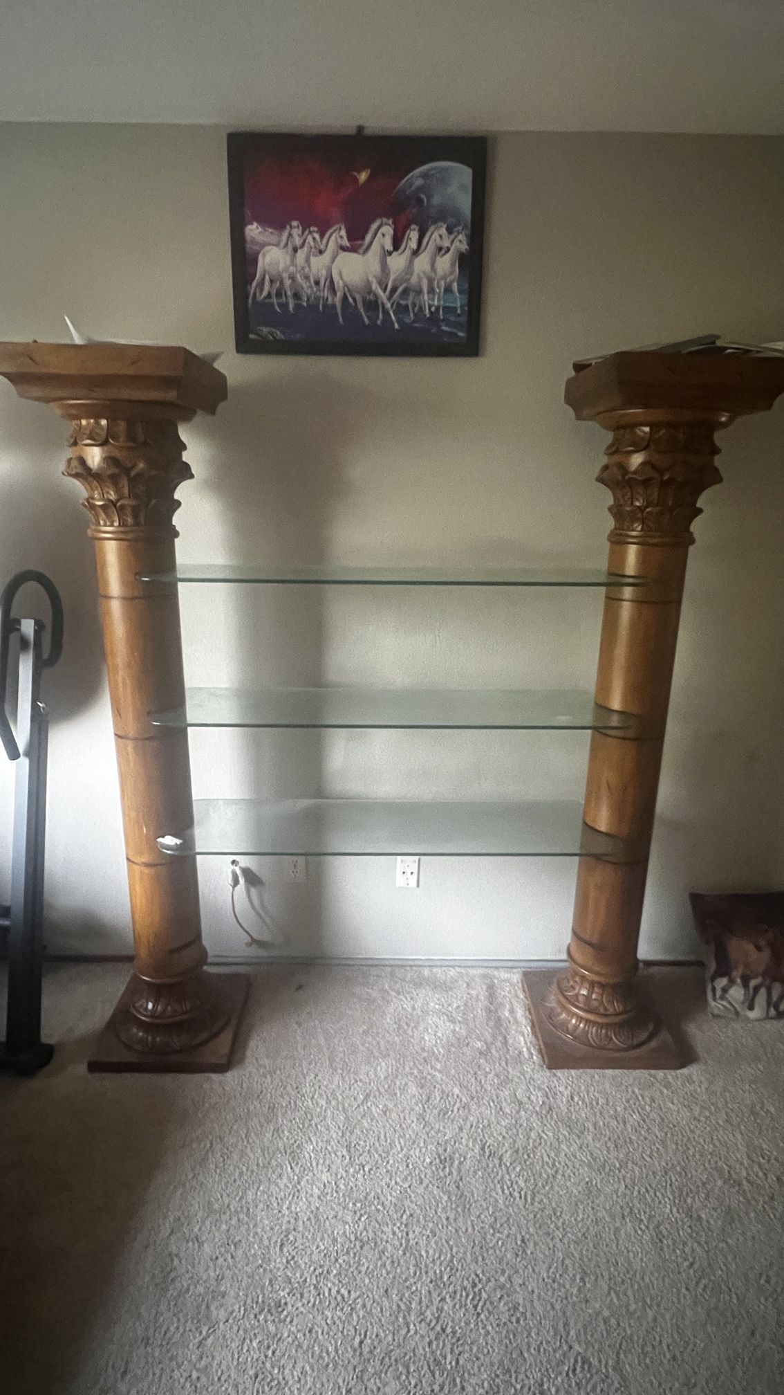 Heavy Pillars With Three Glass Shelves,All Products : American Fashion Style Bags On Sale
