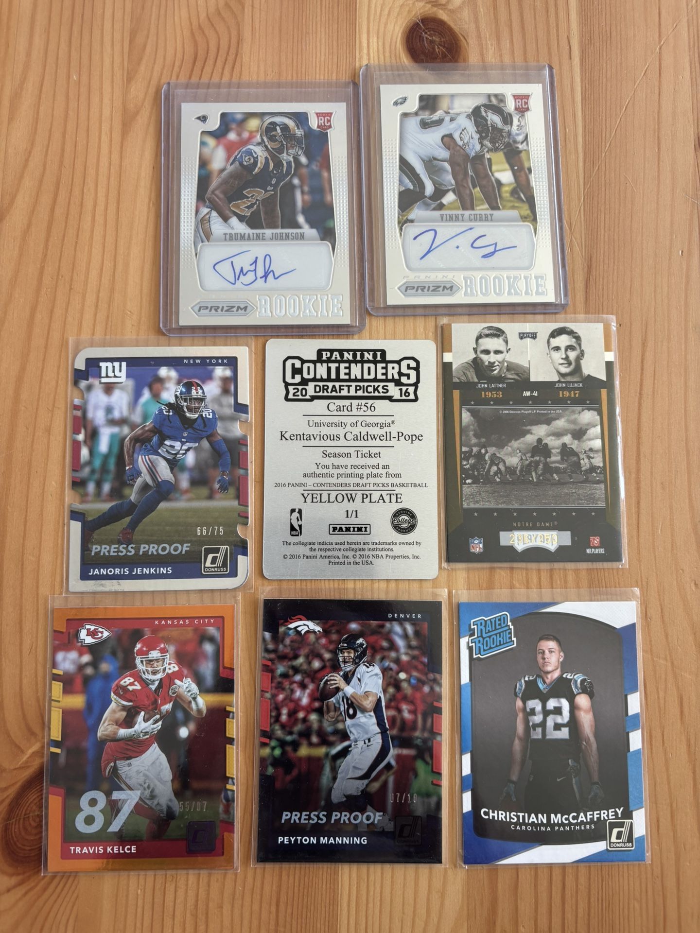 Football Cards, Autos, Short Numbered, 1/1