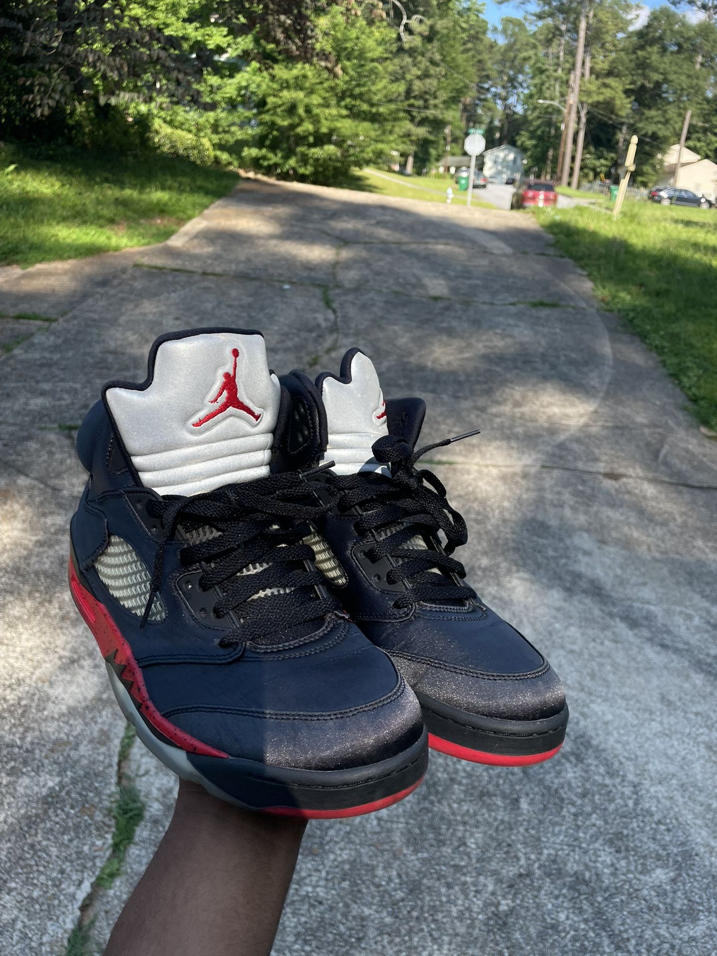 Black and Red Jordan 5s