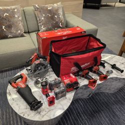 Milwaukee M18 FUEL 18V Brushless Cordless Combo Kit (5-Tool) with 2x 5.0 Ah Batteries, Impact , Sawzall