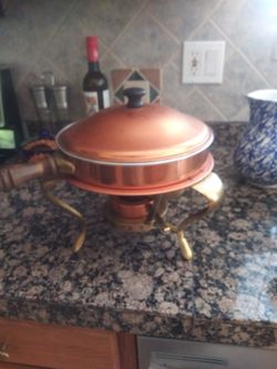 100% Copper Fundue Pot And Burner
