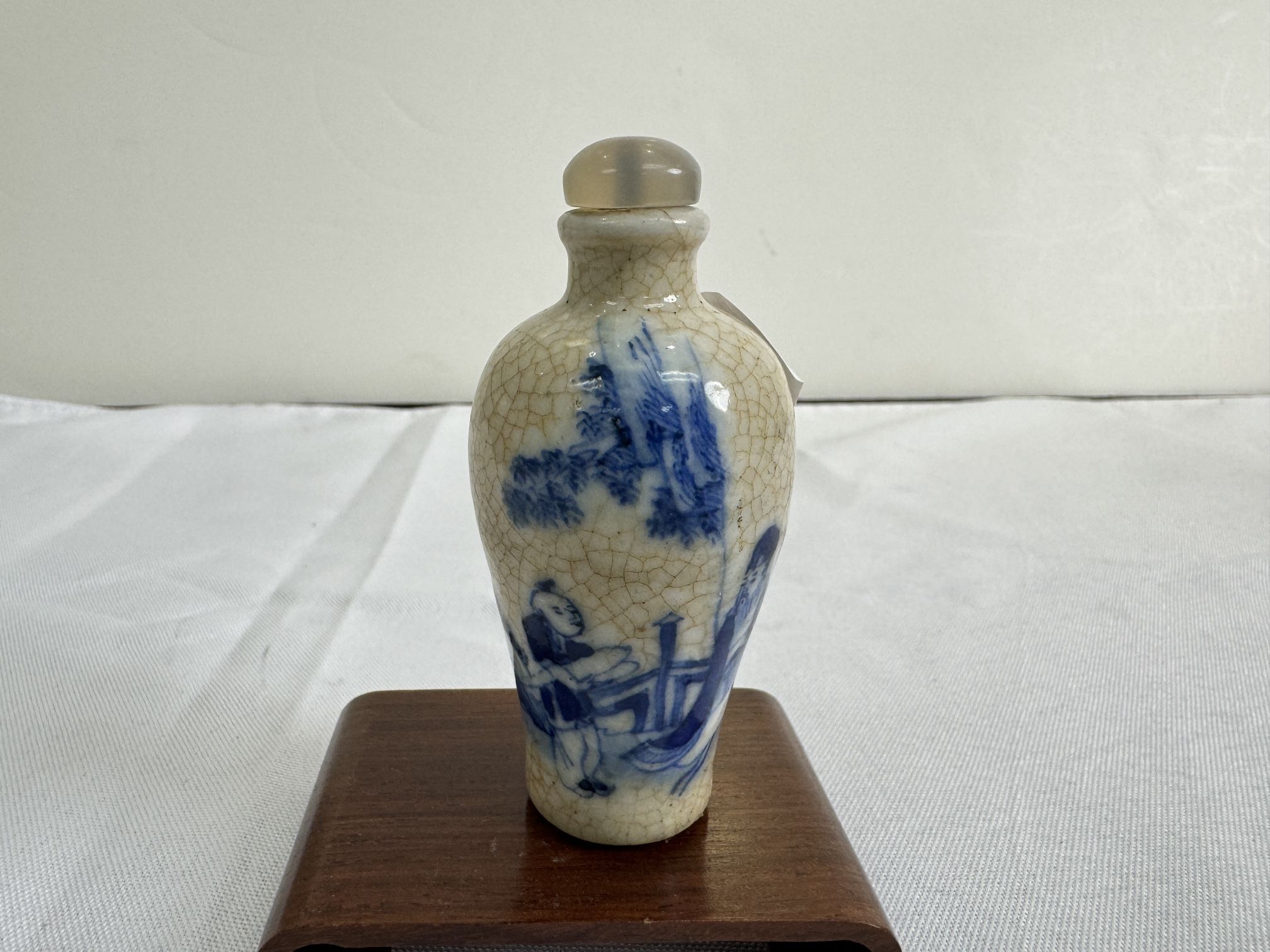 Antique Chinese blue and white porcelain snuff bottle