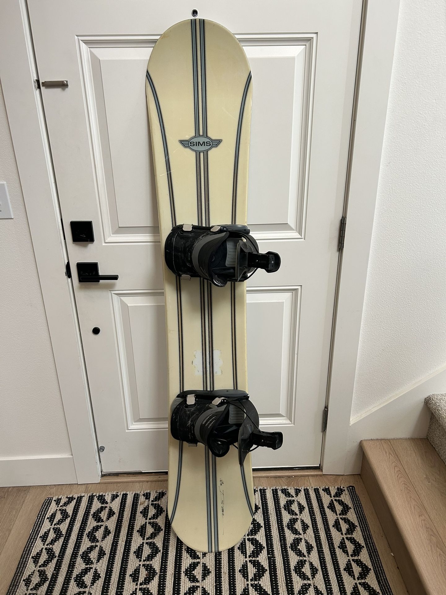 Snowboard Sims 169cm and Flow Easy Entry Bindings...