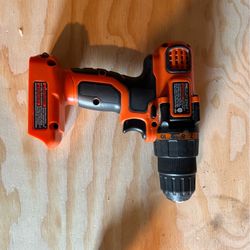 Used Black and Decker Drill with Battery, Charger, and Drill Bits