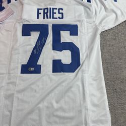 Will Fries Signed Autograph Custom Jersey - Beckett Coa - Indianapolis Colts