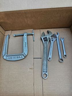 Blackhawk Wrench USA C-Clamp Adjustable Wrench Tool Lot Pittsburgh 5 Pieces