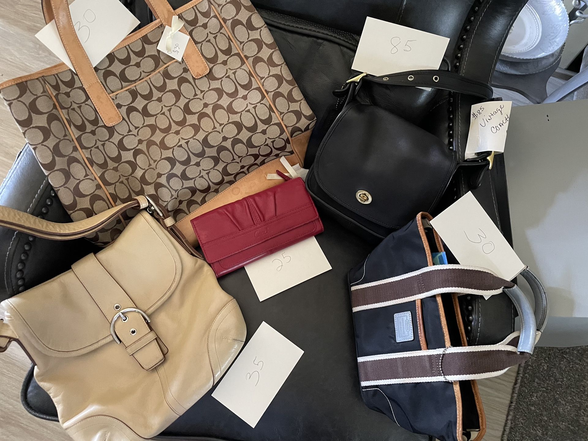 Assorted Coach Purses and Wallet Individually Priced.