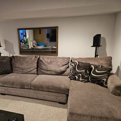Sectional Sofa Set with coffee table and wall mirror (from Bob's Discount Furniture)