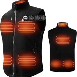ARRIS Fleece Heated Vest for Men with Battery Pack Included, Size Adjustable 8 Heating Zones for Hunting 