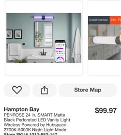 Hampton Bay Penrose 24in Smart LED Vanity Light