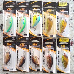 10 Packs Bomber Crankbaits - Fishing Lures - NOS - Discontinued