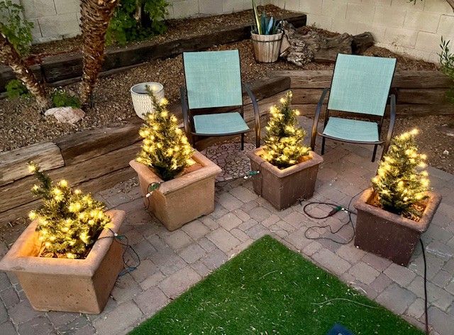 4 Two Feet Tall Yard Christmas Trees 🌲